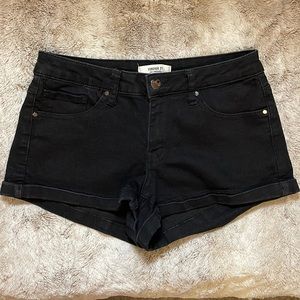 Forever 21 Black Mid-Rise Jean Shorts